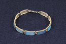 Stylish Sterling Silver & Mother of Pearl Link Bracelet