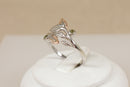 Gorgeous Silver & Welsh Gold Overlay Leaf Ring by Clogau - Boxed