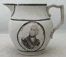 Vice Admiral Horatio Nelson, 1st Viscount Nelson, Pearlware Portrait Jug, circa 1805.