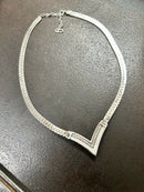 Vintage Christian Dior Silver Plated & Rhinestone Necklace