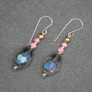 Bridget: Pale blue aaa crystal and Miyuki seed bead drop earrings