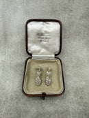 Vintage Gold on Silver Diamond Set Drop Earrings