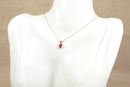 9ct Gold Pink Tourmaline Pendant & Chain