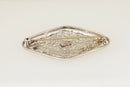 Vintage Silver Lozenge-Shaped (Diamond Filigree Brooch – Possibly French (800 Silver)