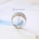 18ct White Gold Sapphire & Diamond 3 Row Half Eternity Ring
