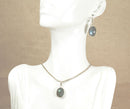 Silver & Labradorite Pendant and Drop Earring Set