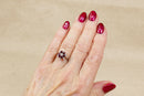 Exceptional Vintage 18ct White Gold Ruby & Diamond Flower Cluster Ring – London 1977