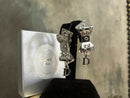 Vintage Christian Dior Bow Earrings – Silver Plated Screw Back Clip Earrings with D Charms and CD Box