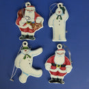 Coalport Father Christmas And Snowman Christmas Tree Decorations (Boxed)