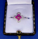 9ct Gold Ruby and Diamond Ring Size O
