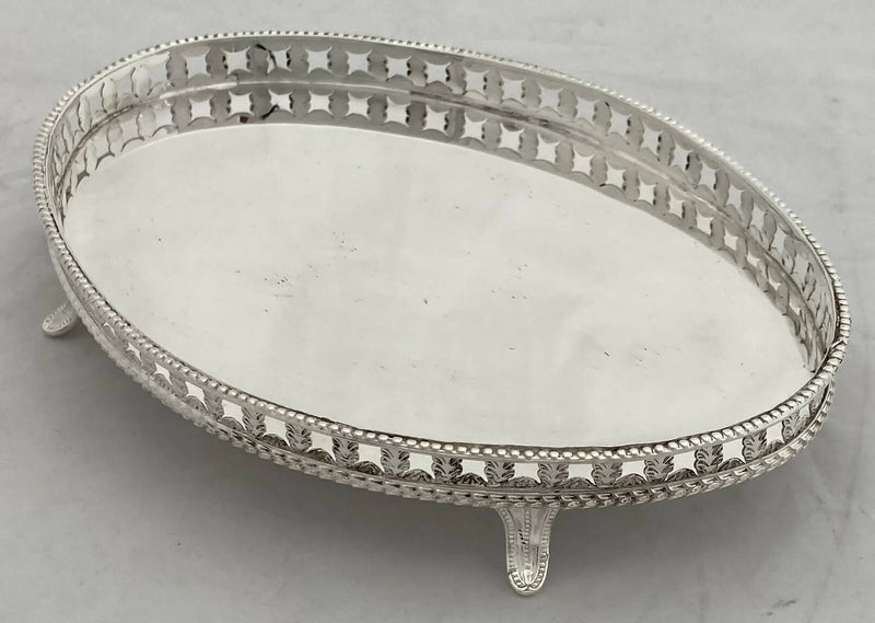 Georgian, George III, Old Sheffield Plate Galleried Teapot Stand, circa 1780 - 1800.
