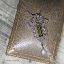 Edwardian Fine Peridot, Diamond & Pearl Necklace