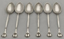 A George V Set of Six Silver Plated Teaspoons in the Arts & Crafts Manner, circa 1928.