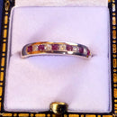 9ct Yellow Gold Ruby and Diamond Channel Set Eternity Ring (Six Rubies) Size O +1/2