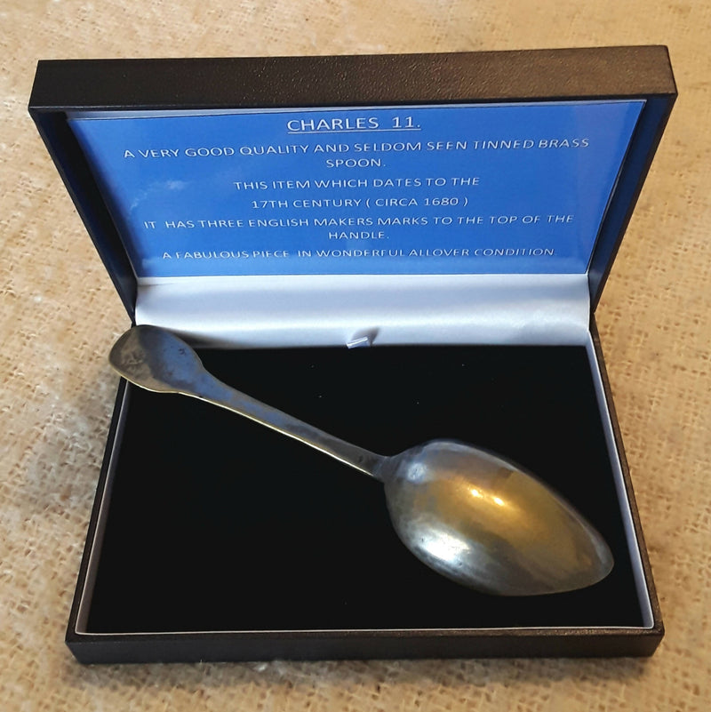 A King Charles 2nd Period Tinned Brass Spoon.