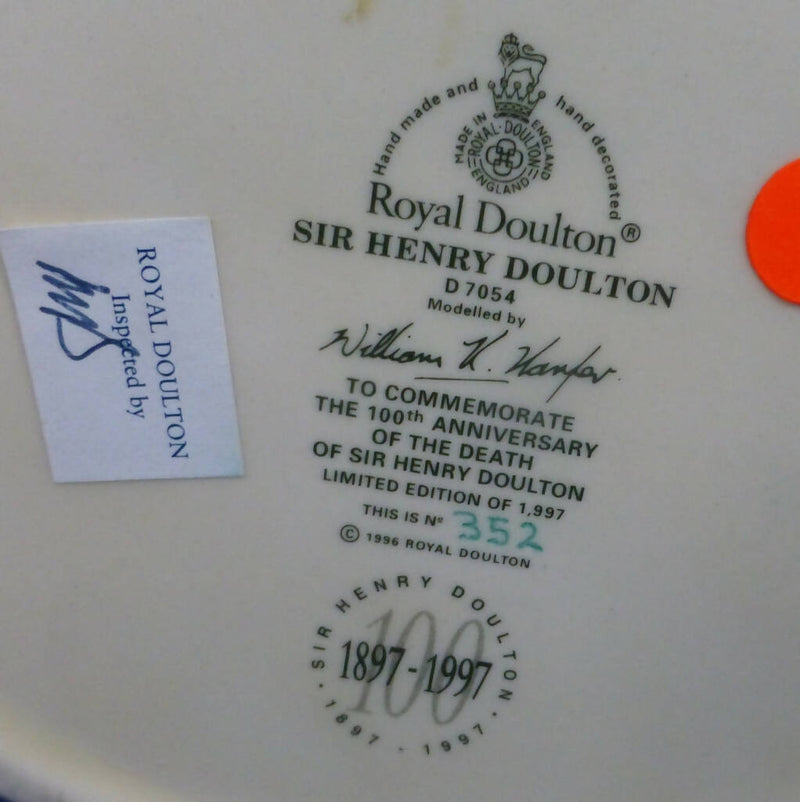 Royal Doulton Limited Edition Large Character Jug - Sir Henry Doulton D7054