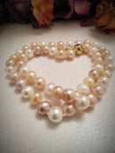 New 9K Yellow Gold Multi Colour Freshwater Pearl Necklace (Size 20) with Magnetic Lock - New and Boxed