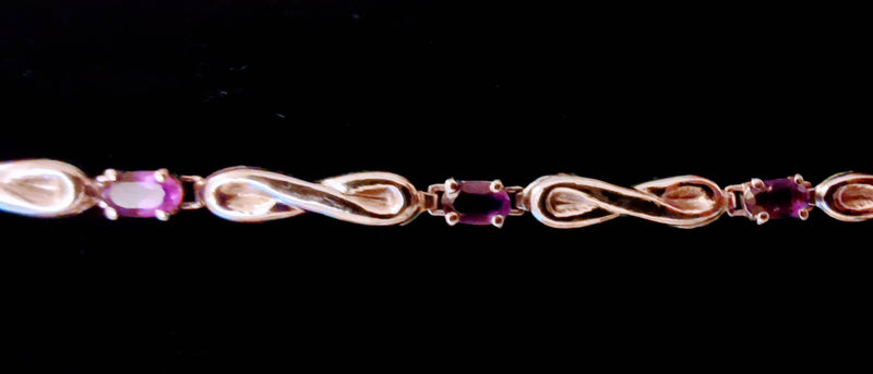 New Genuine Gemstone Sterling Silver Infinity Symbol Bracelets