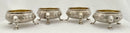 Georgian, George II, Set of Four Silver Salts. London 1742 Edward Wood. 9 troy ounces.