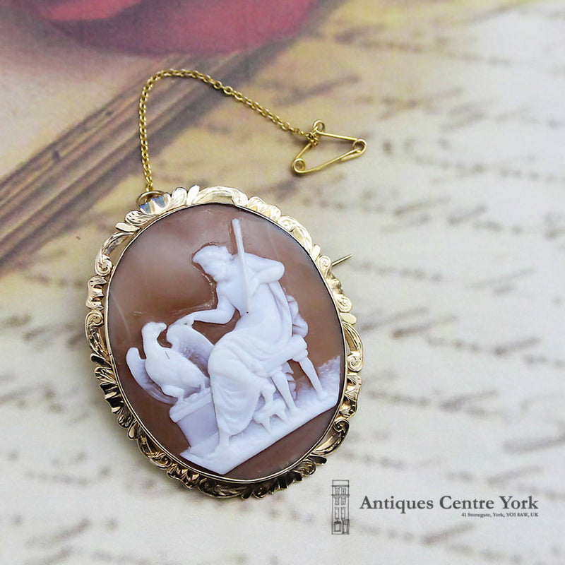 Victorian 9ct Zeus Cameo Brooch
