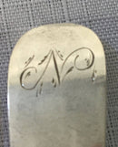 Georgian, George III, set of six silver teaspoons. Newcastle 1795 or 1819, Thomas Watson. 2.44 troy ounces.