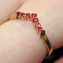 9ct gold fire opal wishbone ring
