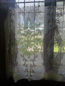 Scottish Madras Panel Classic Large a Scale Motif Antique Design in Espresso and Pistachio 68” / 36”