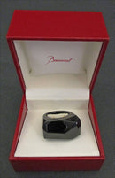Baccarat faceted black crystal crystal ring