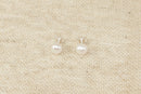 Silver & Faux Pearl Ear Studs