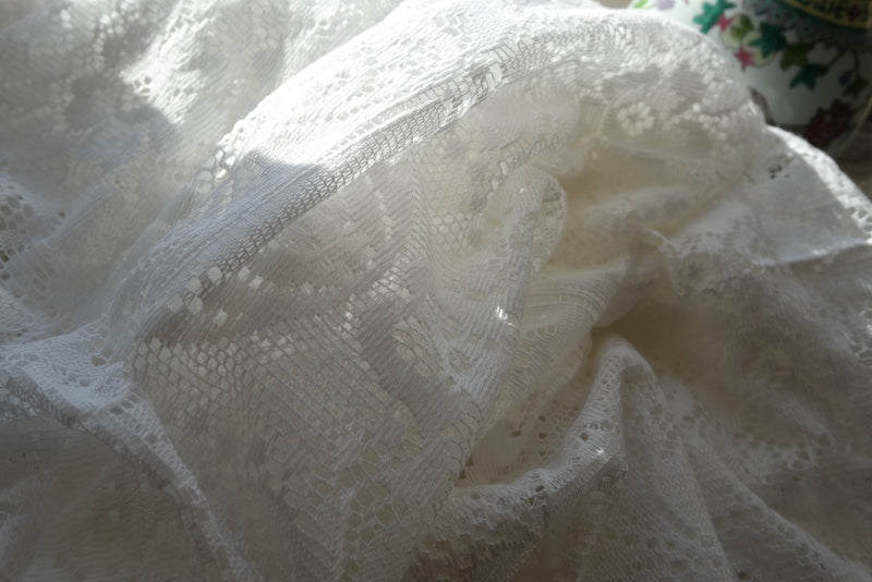Paula Victorian Style cream Cotton Lace Curtain Panelling By The Metre- Width 68” 170cms