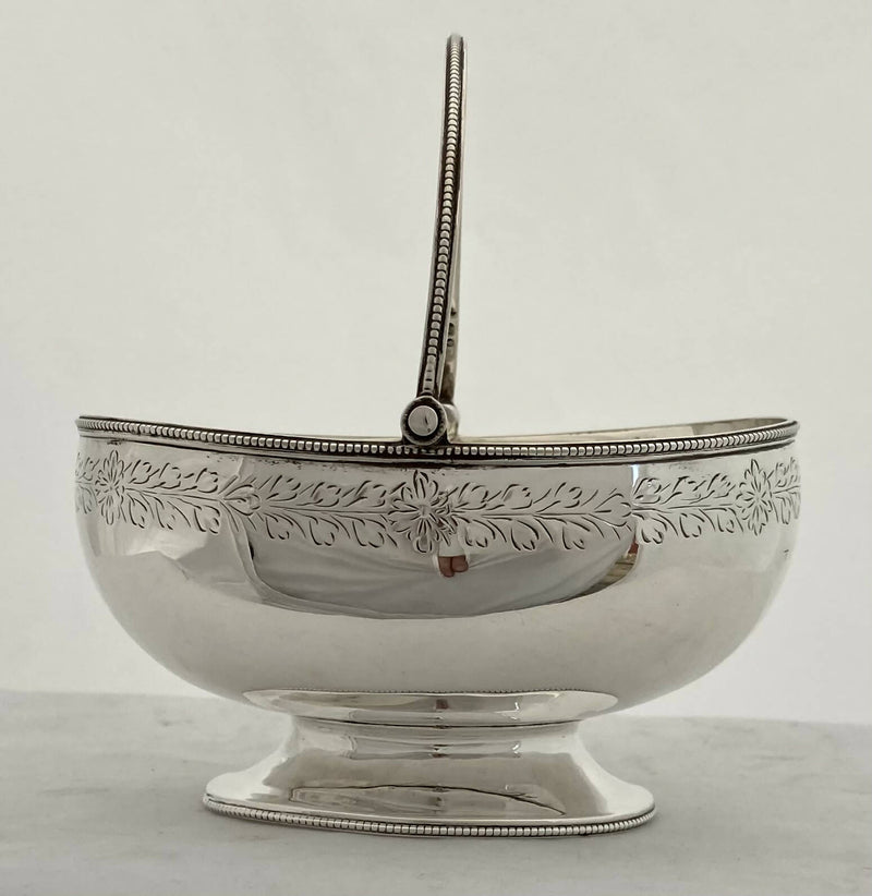 Victorian Silver Sugar Basket. Sheffield 1880 Martin Hall & Co. 3.7 troy ounces.