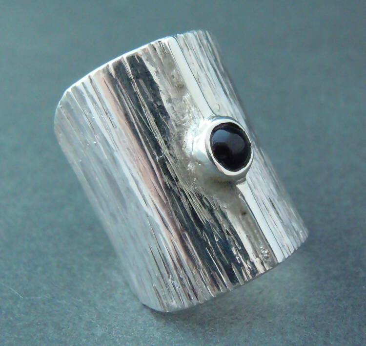 Narissa Mather onyx set spoon bowl silver ring
