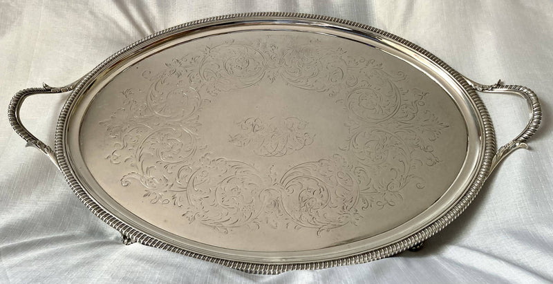 Georgian, George III, Silver Tray. London 1802 Thomas Hannam & John Crouch II. 68.9 troy ounces.