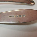 Art Deco Pair of Enameled Stuart Glass Butter Dishes With Silver Knifes
