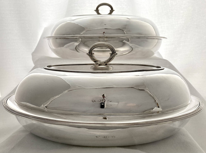 Georgian, George III, Pair of Silver Entree Dishes & Covers. London 1801 Thomas Robins. 78 troy ounces.