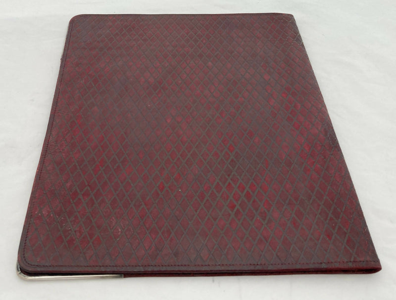 Edwardian Silver Mounted Leather Document Wallet. Birmingham 1901 Charles Penny Brown.