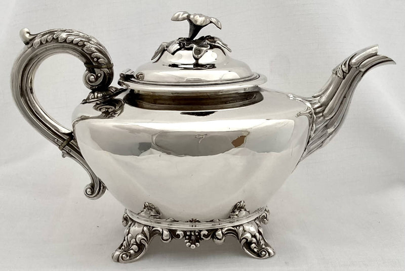 William IV Silver Tea Service. York 1836 - 38 James Barber & William North. 42 troy ounces.