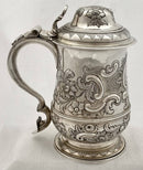 Georgian, George II, silver lidded tankard. London 1759 Robert Albin Cox. 24 troy ounces.