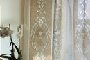 Antique Style Ivory Empire Madras Cotton Lace Curtain Panel - 66 x 47Inches- Ready-made