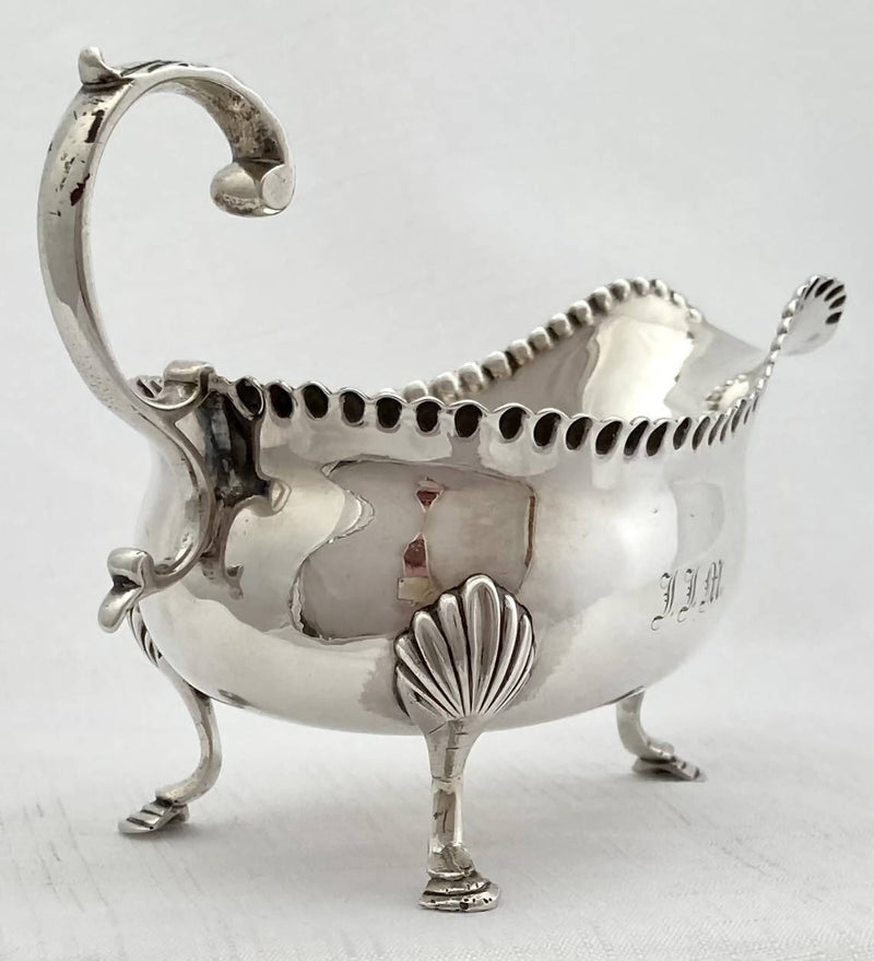 Georgian, George III, silver sauce boat. London 1774 William Collings. 4.3 troy ounces.