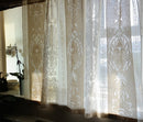 Antique Style Ivory Empire Madras Cotton Lace Curtain Panel - 66 x 47Inches- Ready-made