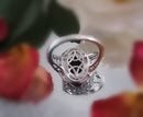 New AA Canadian Ammolite Natural Cambodian Zircon Ring in Platinum Overlay Sterling Silver