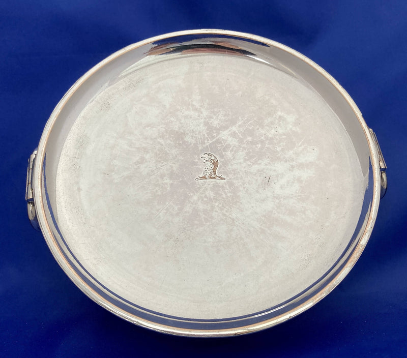 Georgian, George III, Pair of Crested Old Sheffield Plate Heated Dishes, circa 1800 - 1810.