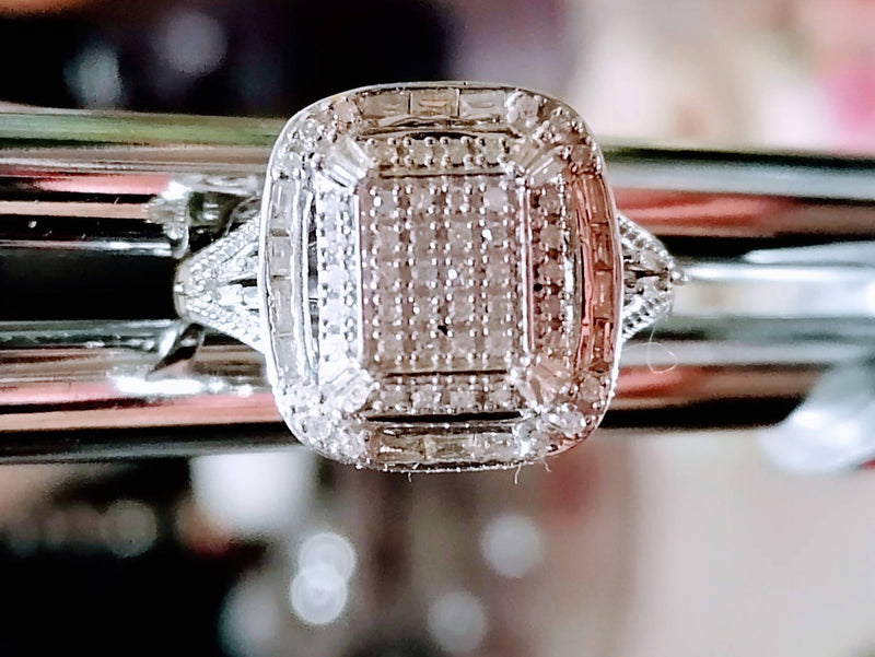 New Sterling Silver Diamond Ring