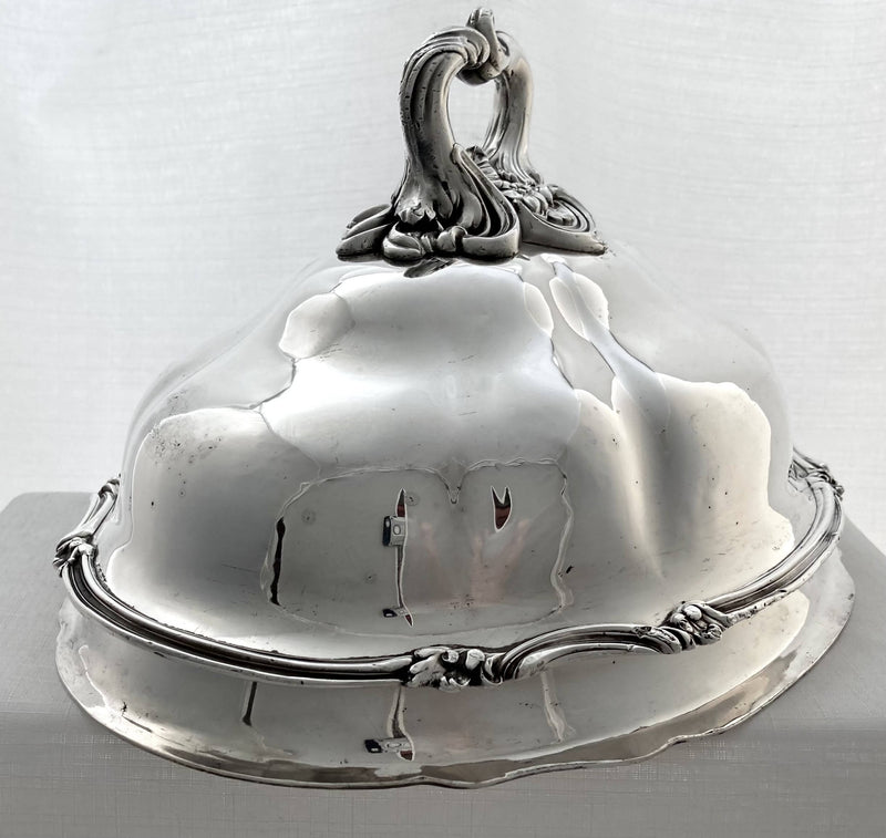 Georgian Old Sheffield Plate Armorial Meat Dome. Arms of Wheeler & Ray. Roberts, Smith & Co. Sheffield, circa 1830.