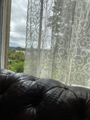 Stunning Laura Ashley period design white or cream cotton Curtain Panelling 58”width
