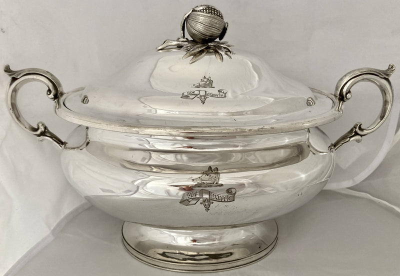 Victorian Silver Plated Soup Tureen for Lieut.- Col. Jonathan Forbes Leslie, of Rothienorman. Elkington, Mason & Co. Ltd 1856.