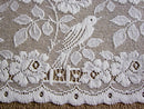 Shabby Chic "Doves" Country Cottage Cotton Valance Lace Panelling in white 23" yardage bise-bise