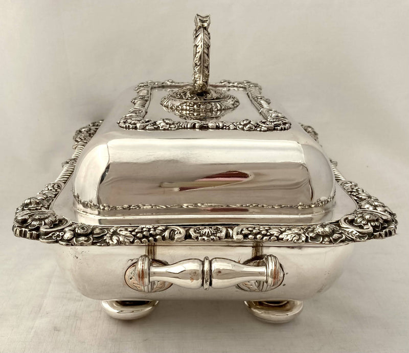 Georgian, George IV, Old Sheffield Plate Entree Dish, Cover & Warming Stand.