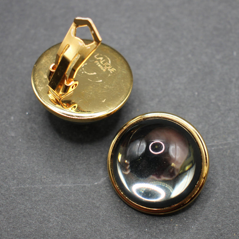 Marie-Claude Lalique cabochon clip-on earrings